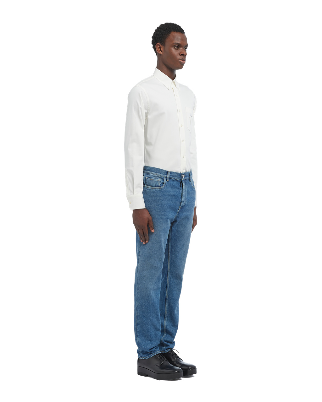 Prada Organic Denim Five-pocket Trousers Marineblå | YNICGV493