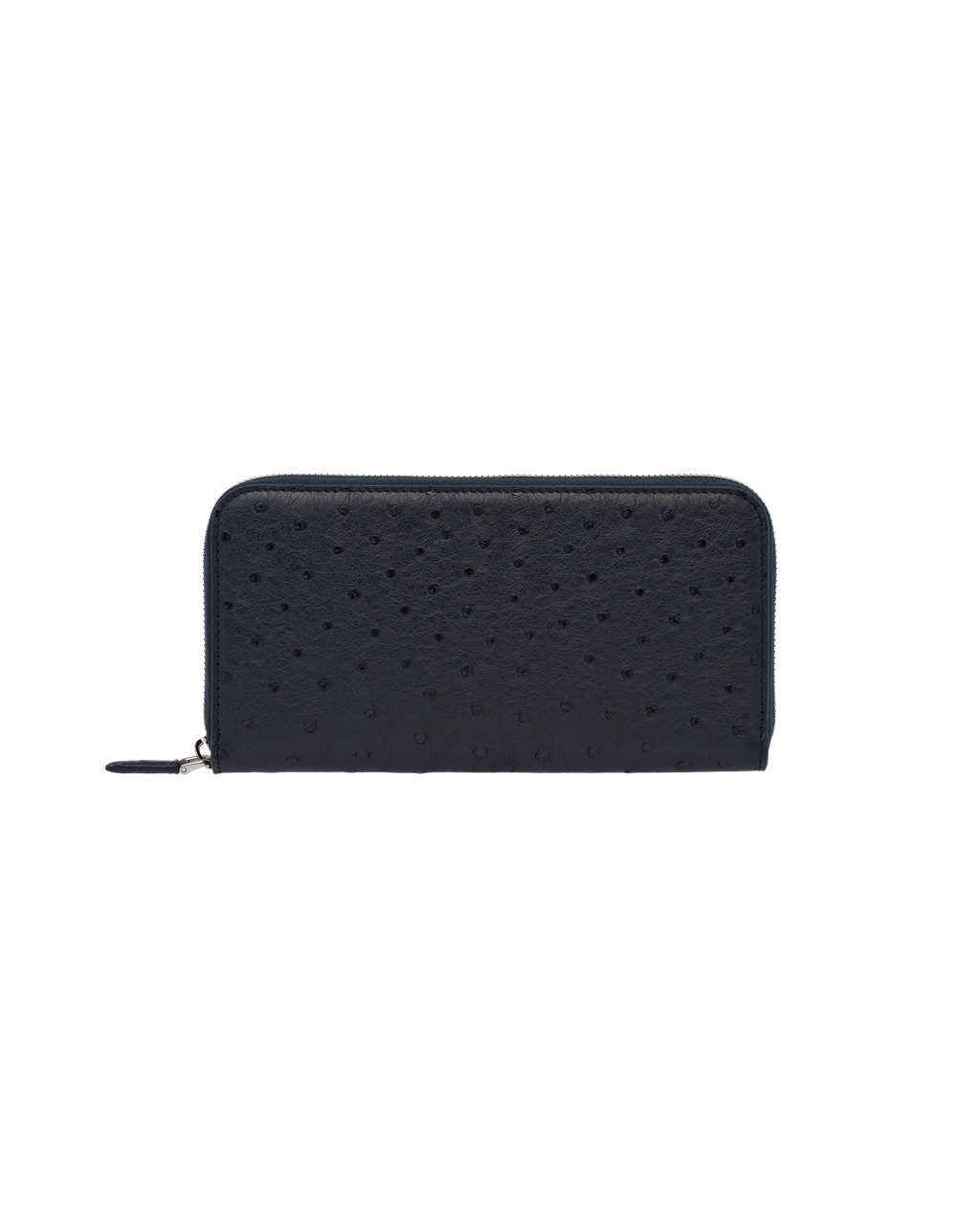 Prada Ostrich Lær Zip Around Wallet Marineblå | JRGSOQ540