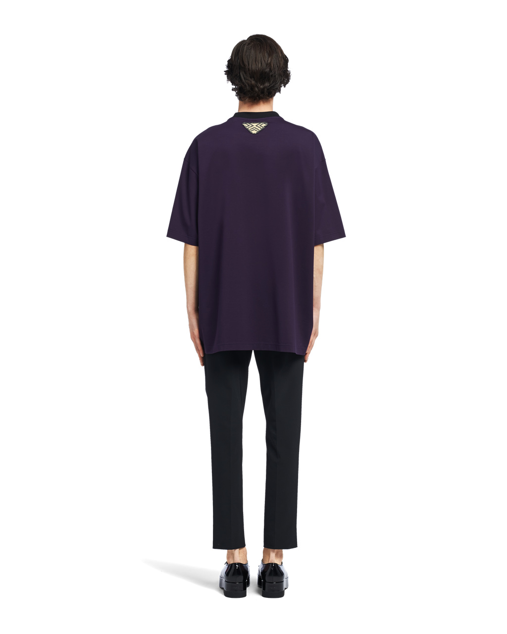 Prada Oversized Bomull T-shirt Blackberry | FXWQBP529