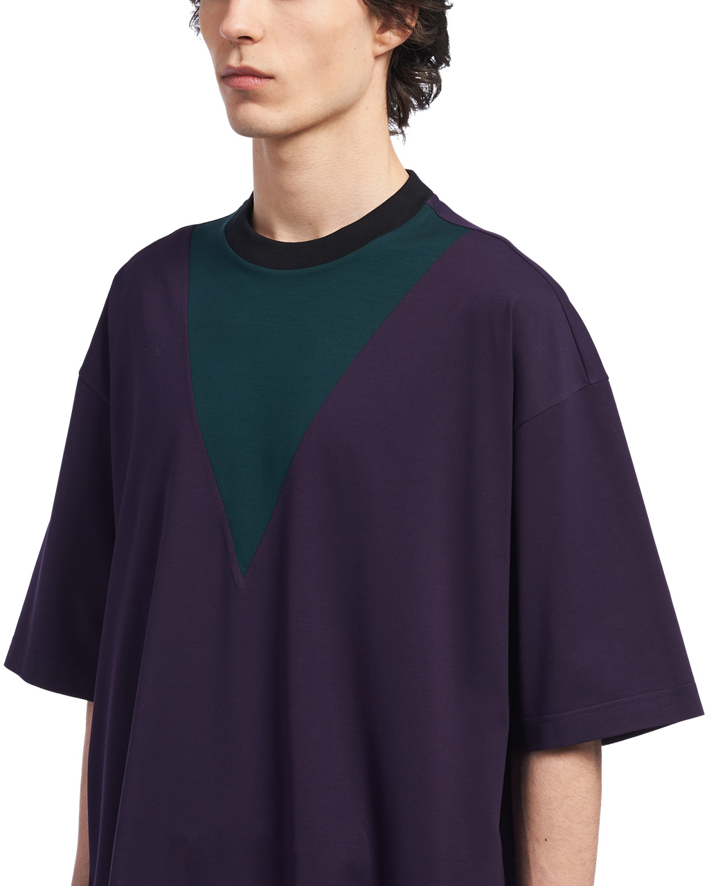 Prada Oversized Bomull T-shirt Blackberry | FXWQBP529