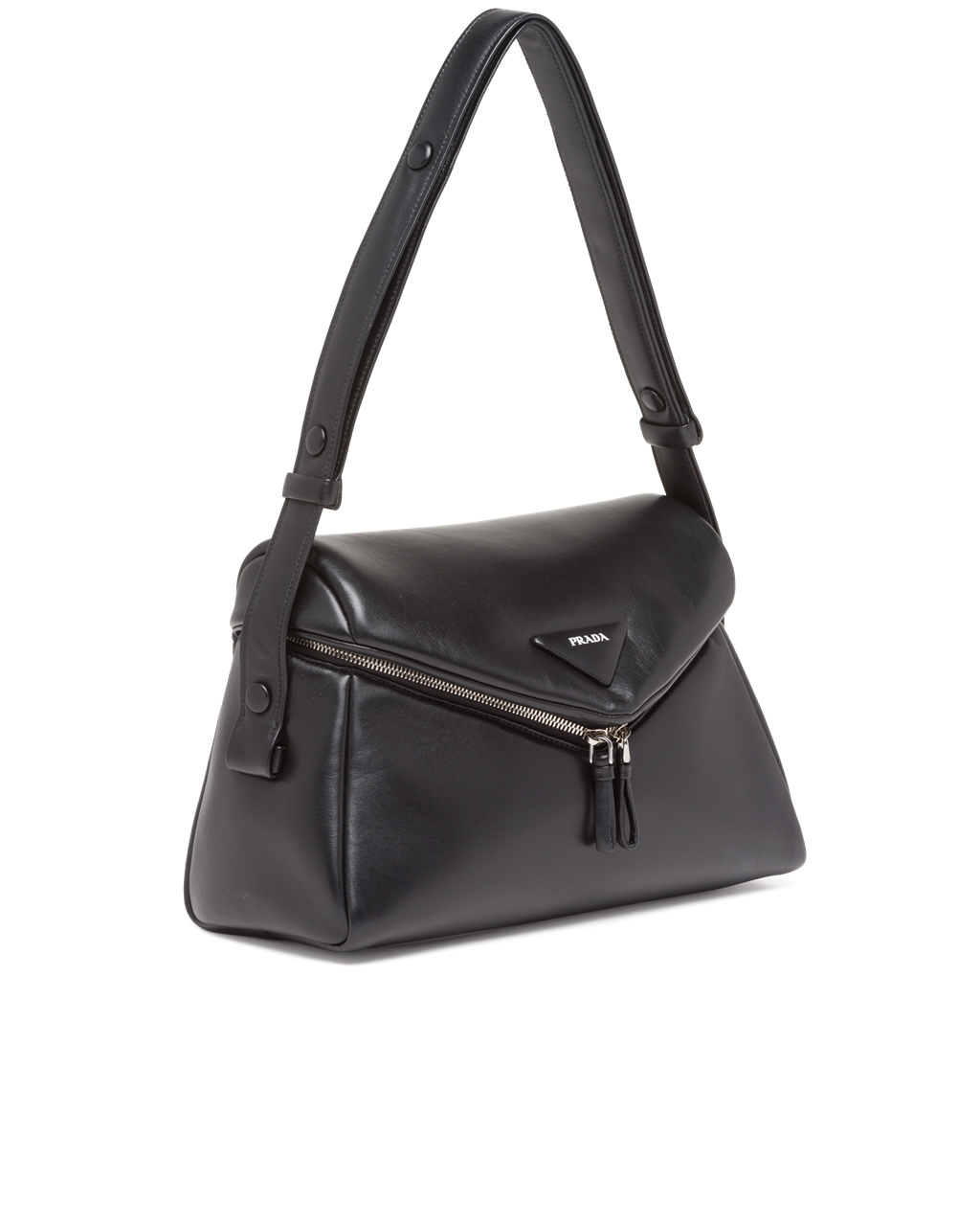 Prada Padded Nappa Lær Prada Signaux Bag Svarte | 958-YEXBAF