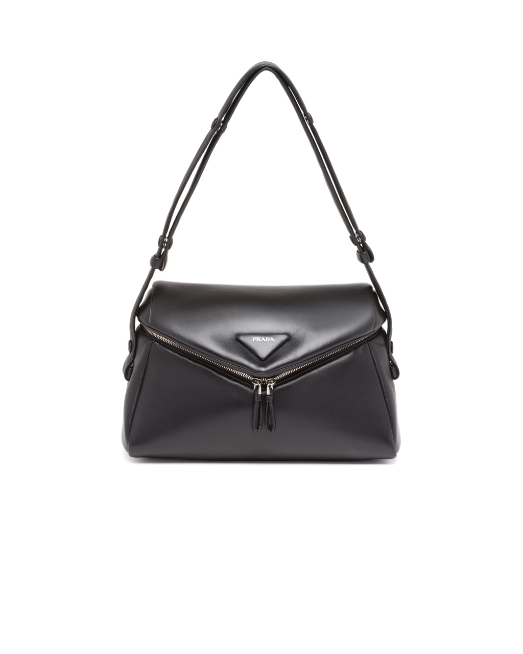 Prada Padded Nappa Lær Prada Signaux Bag Svarte | 958-YEXBAF