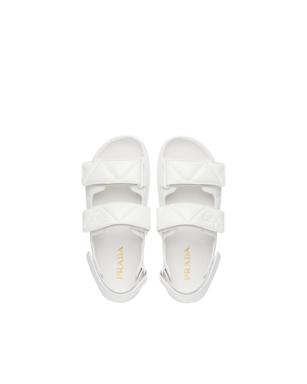 Prada Padded Nappa Lær Sandals Hvite | 093-DPGWCE