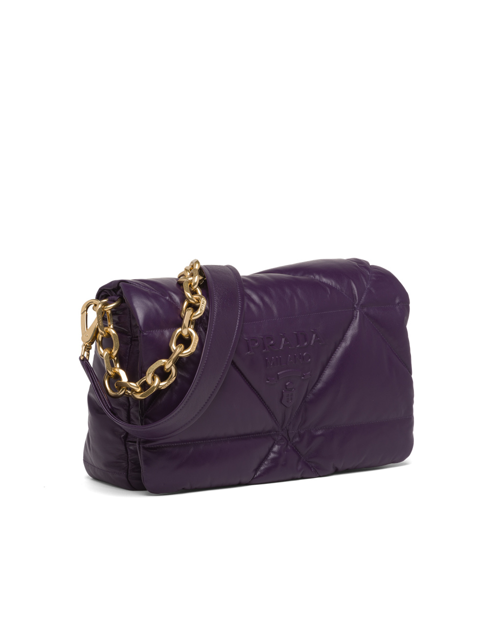 Prada Padded Nappa Lær Shoulder Bag Violet | 046-CZWQFT