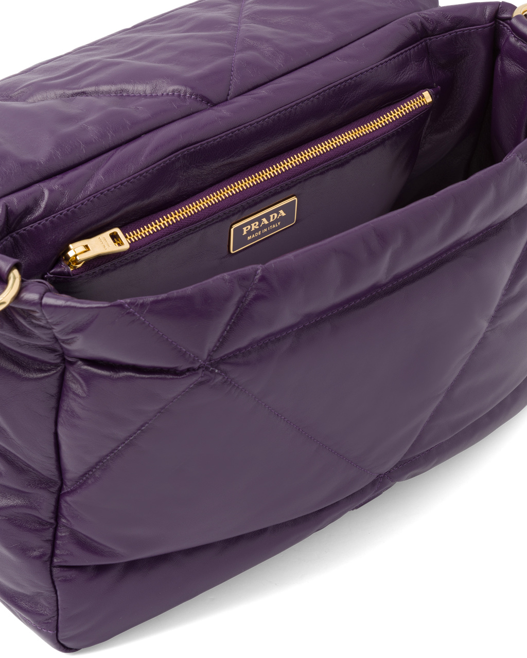 Prada Padded Nappa Lær Shoulder Bag Violet | 046-CZWQFT