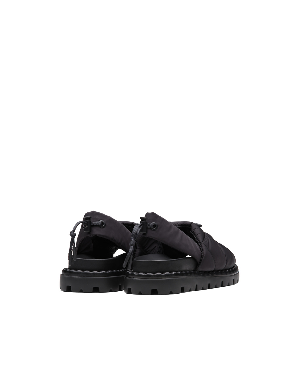 Prada Padded Nylon Sandals Svarte | 285-LWERPB