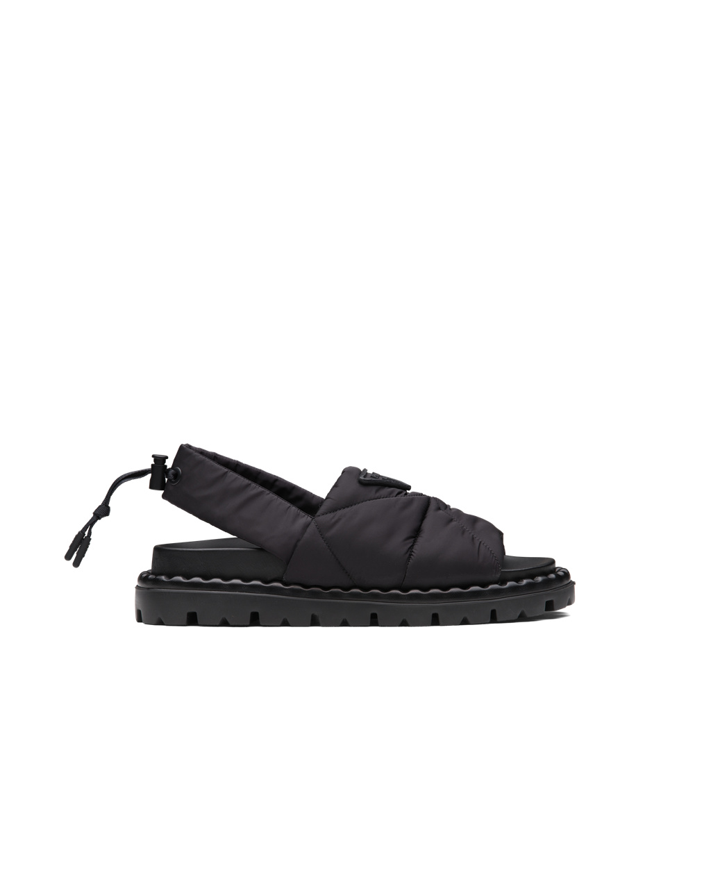 Prada Padded Nylon Sandals Svarte | 285-LWERPB