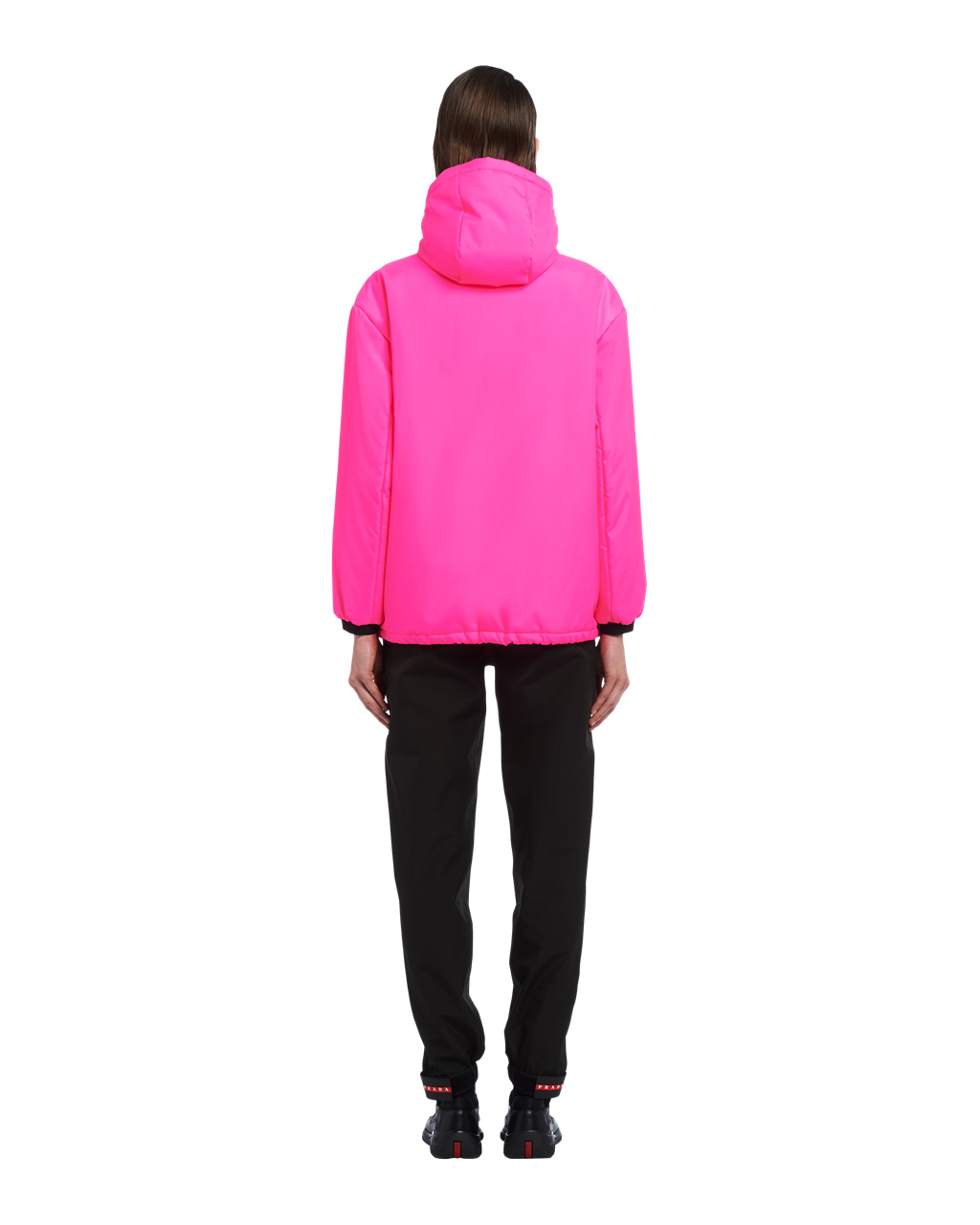 Prada Padded Technical Fabric Hette Jacket Rosa | 463-YBJPXD