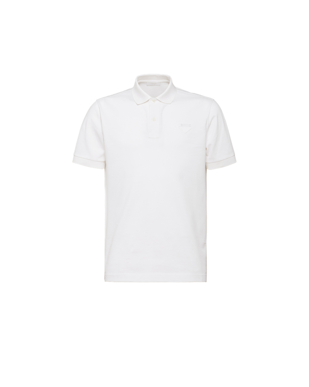 Prada Piqué Polo Shirt Hvite | 581-ZKHOGP