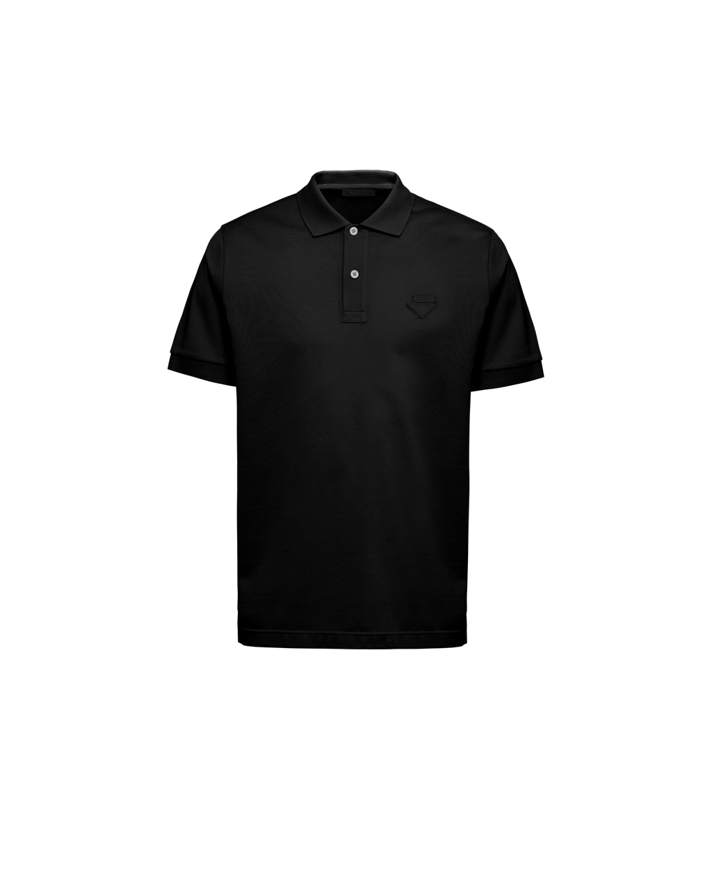 Prada Piqué Polo Shirt Svarte | 418-TWQGON