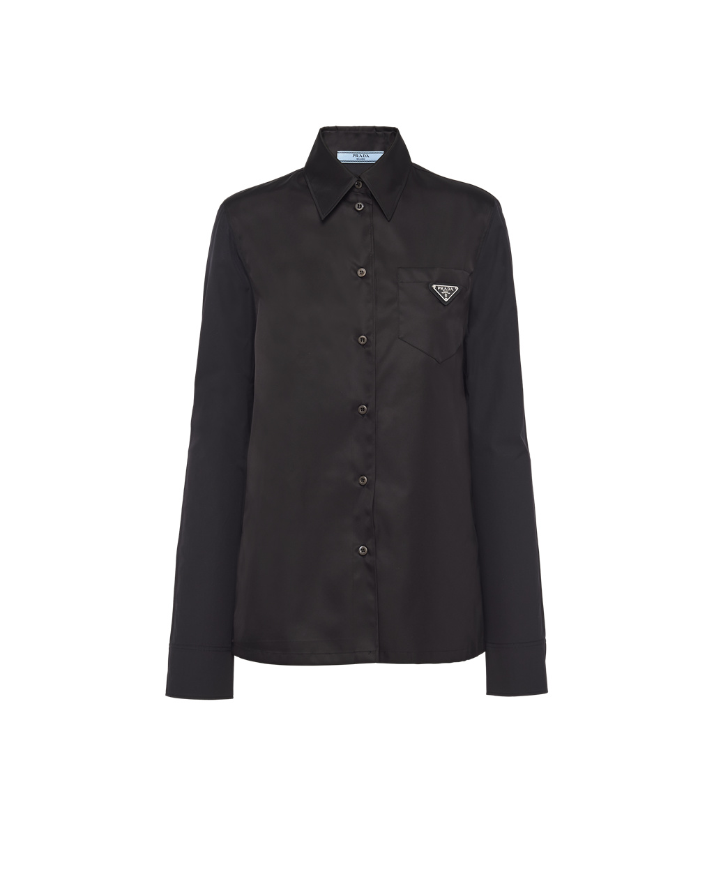 Prada Poplin And Re-nylon Shirt Svarte Svarte | 853-GFPORA