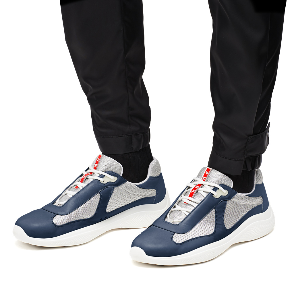 Prada Prada America's Cup Sneakers Blå Sølv | ILUQYR934