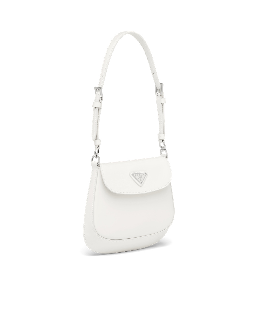 Prada Prada Cleo Brushed Lær Mini Bag Hvite | 157-QBORYW