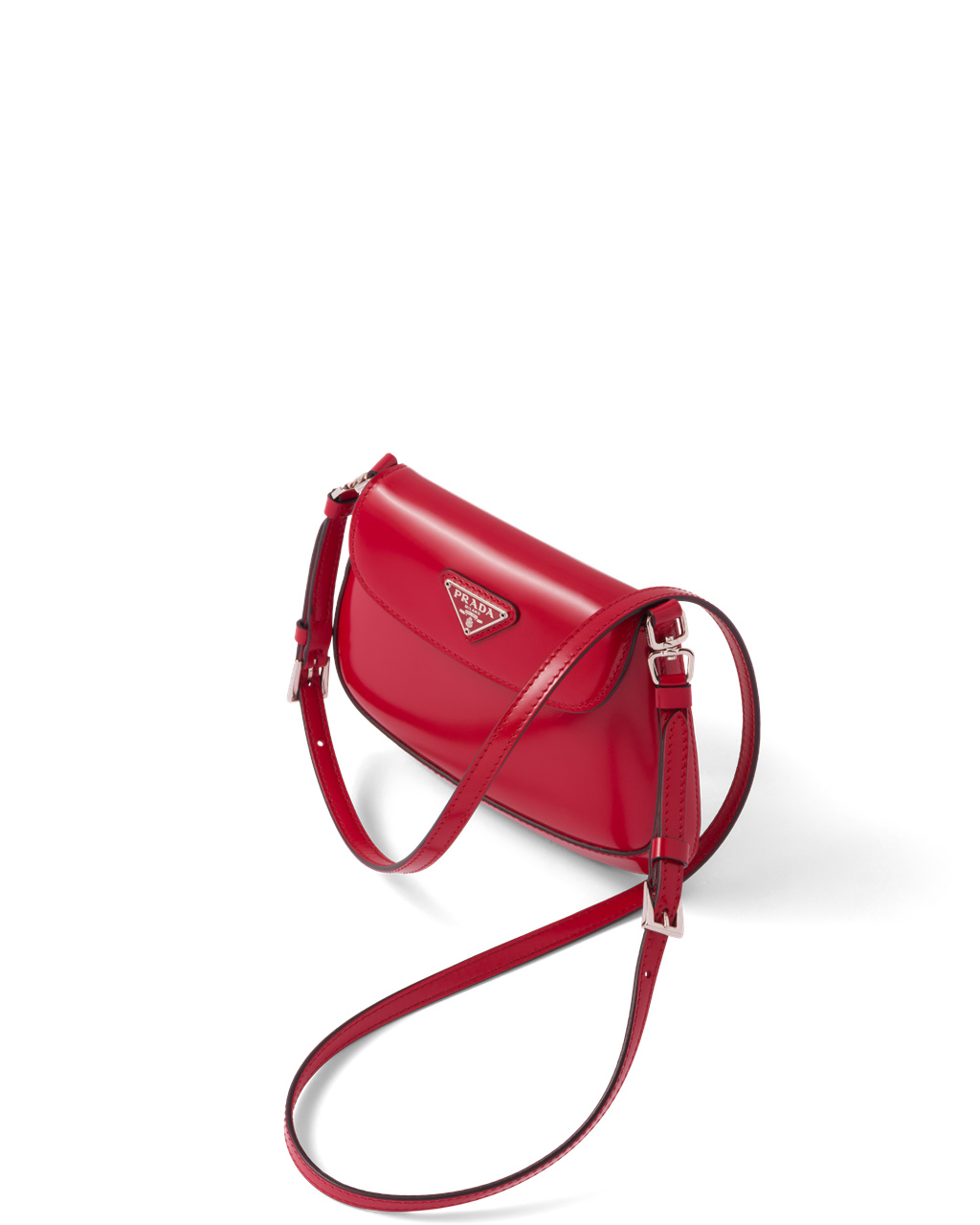 Prada Prada Cleo Brushed Lær Mini Bag Scarlet | 857-GQMSZN