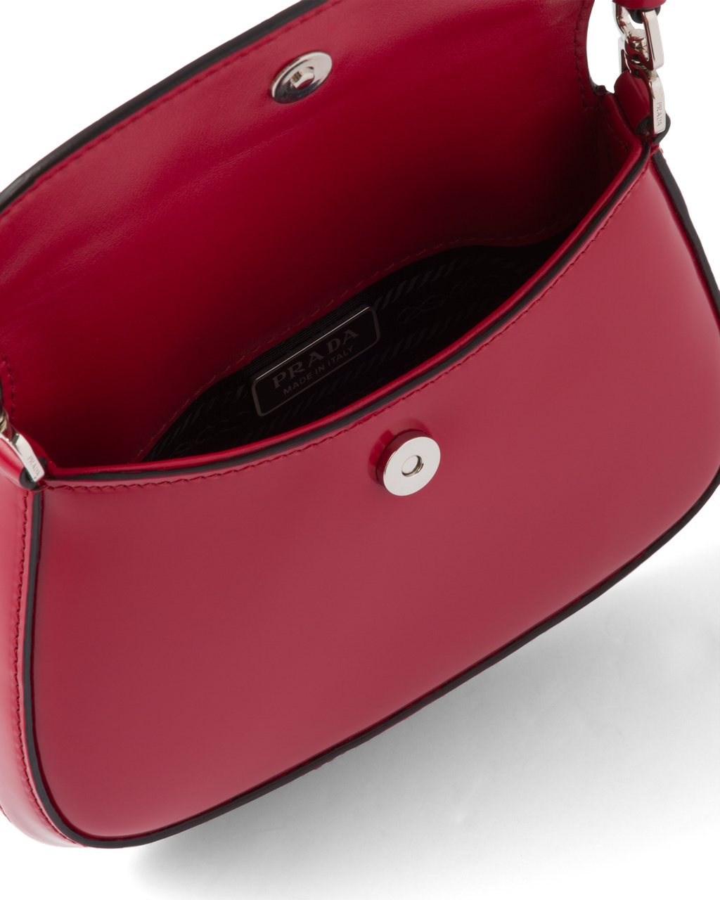 Prada Prada Cleo Brushed Lær Mini Bag Scarlet | 857-GQMSZN