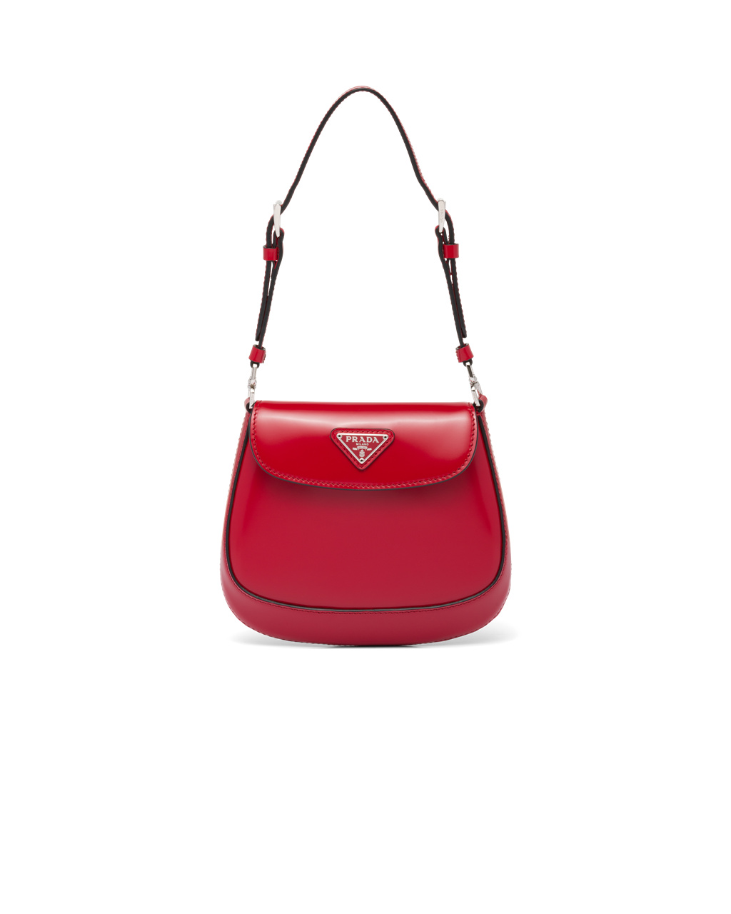 Prada Prada Cleo Brushed Lær Mini Bag Scarlet | 857-GQMSZN