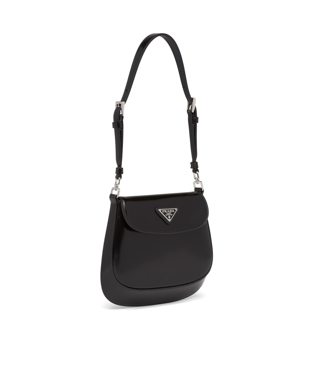 Prada Prada Cleo Brushed Lær Mini Bag Svarte | 627-LACTRX