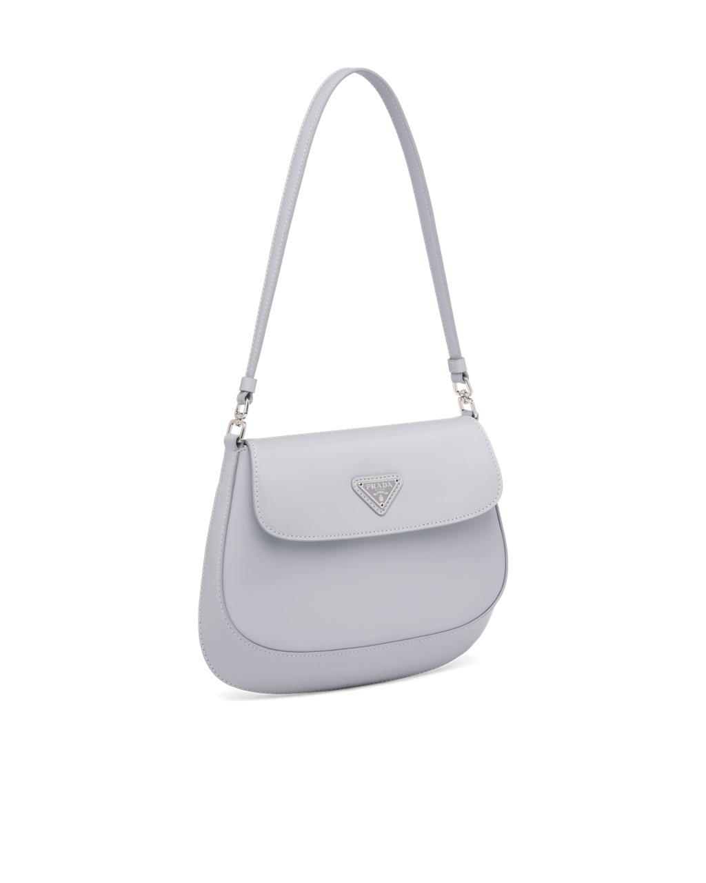 Prada Prada Cleo Brushed Lær Shoulder Bag With Flap Blå | 129-LFEAVN