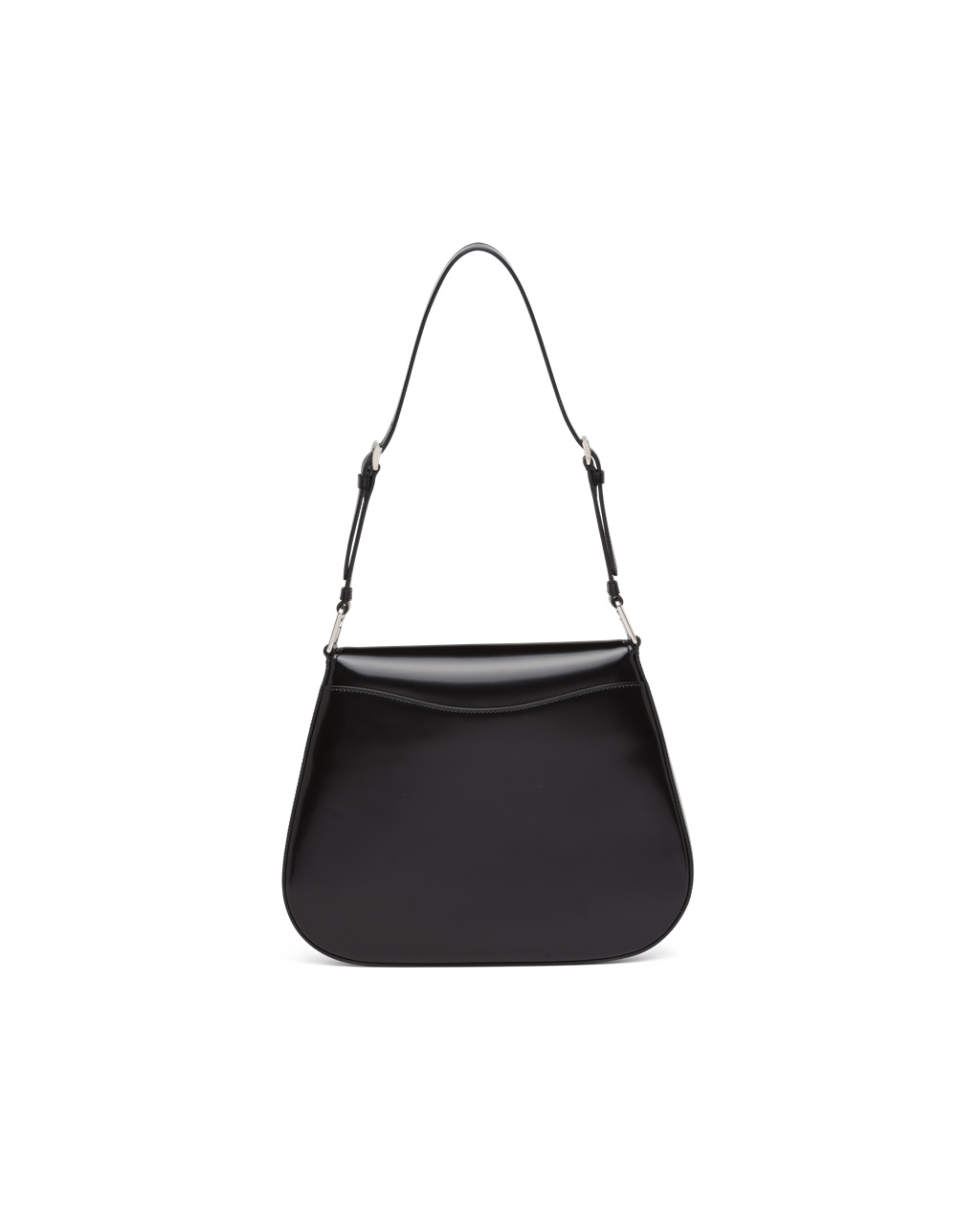 Prada Prada Cleo Brushed Lær Shoulder Bag With Flap Svarte | 564-ABKJGW