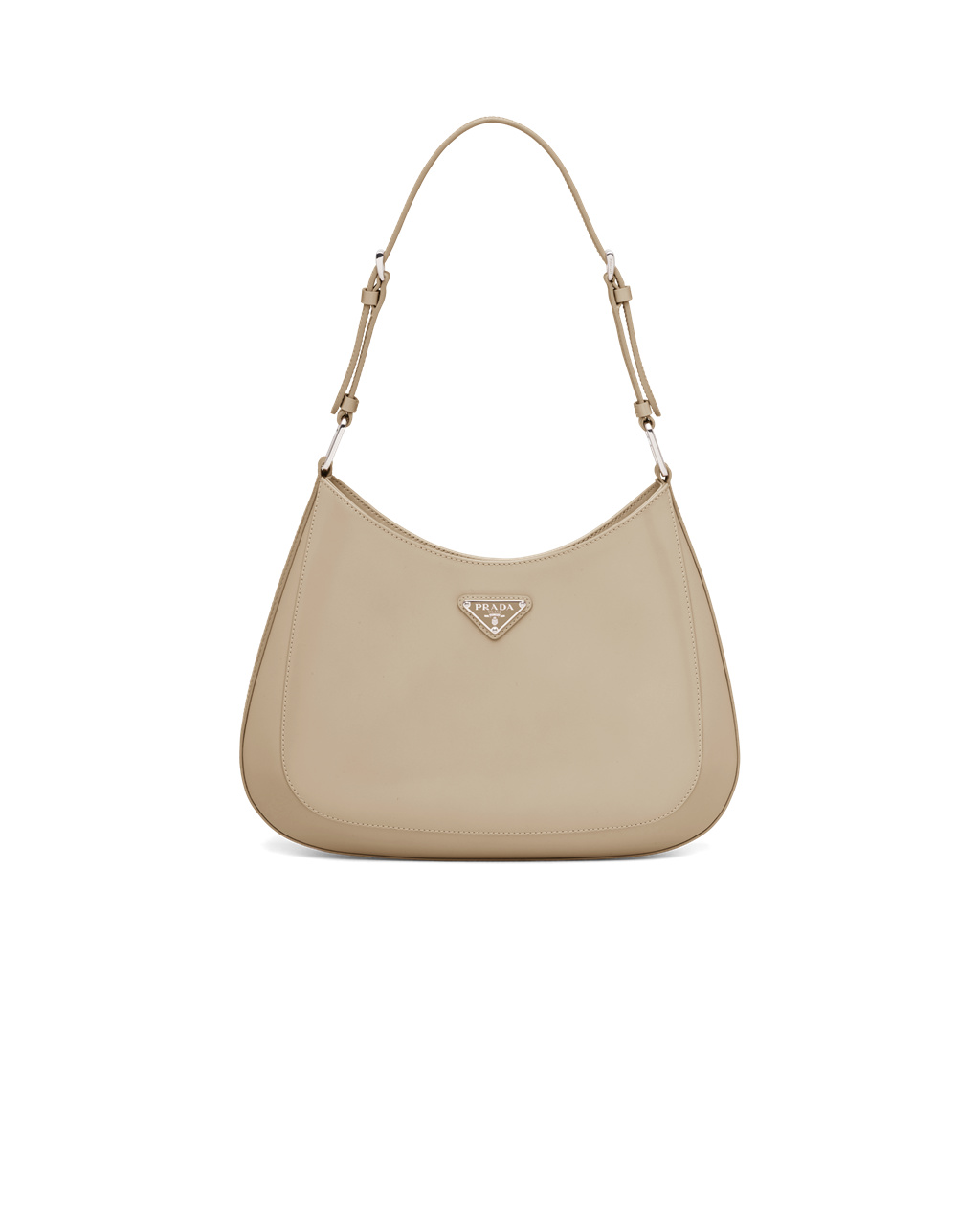 Prada Prada Cleo Brushed Lær Shoulder Bag Beige | 729-VUMBAH