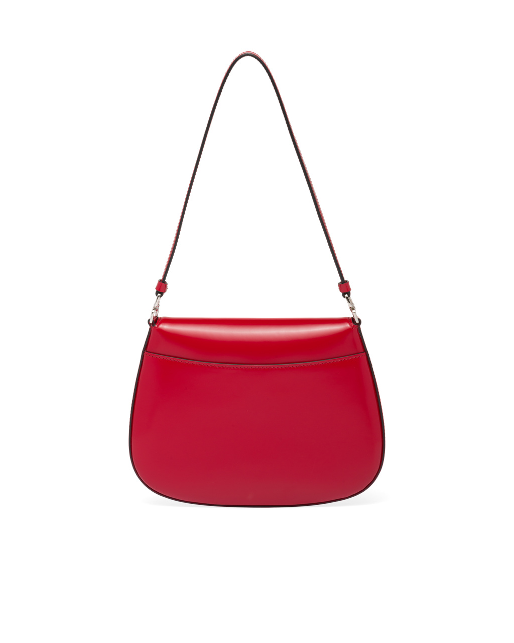 Prada Prada Cleo Brushed Lær Shoulder Bag With Flap Scarlet | 821-DJYSNF