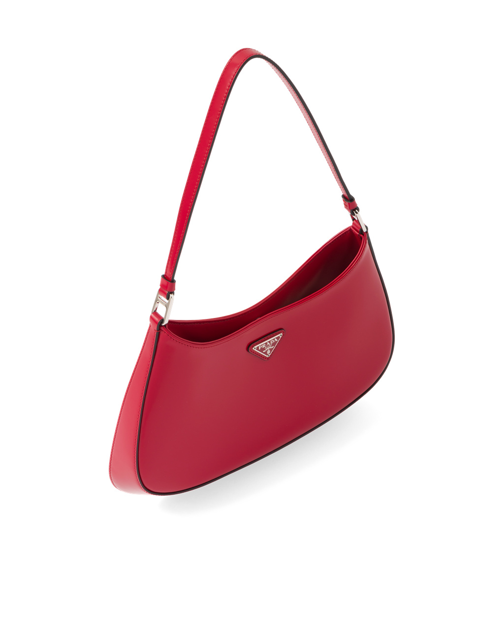 Prada Prada Cleo Brushed Lær Shoulder Bag Scarlet | 827-JQWPKA