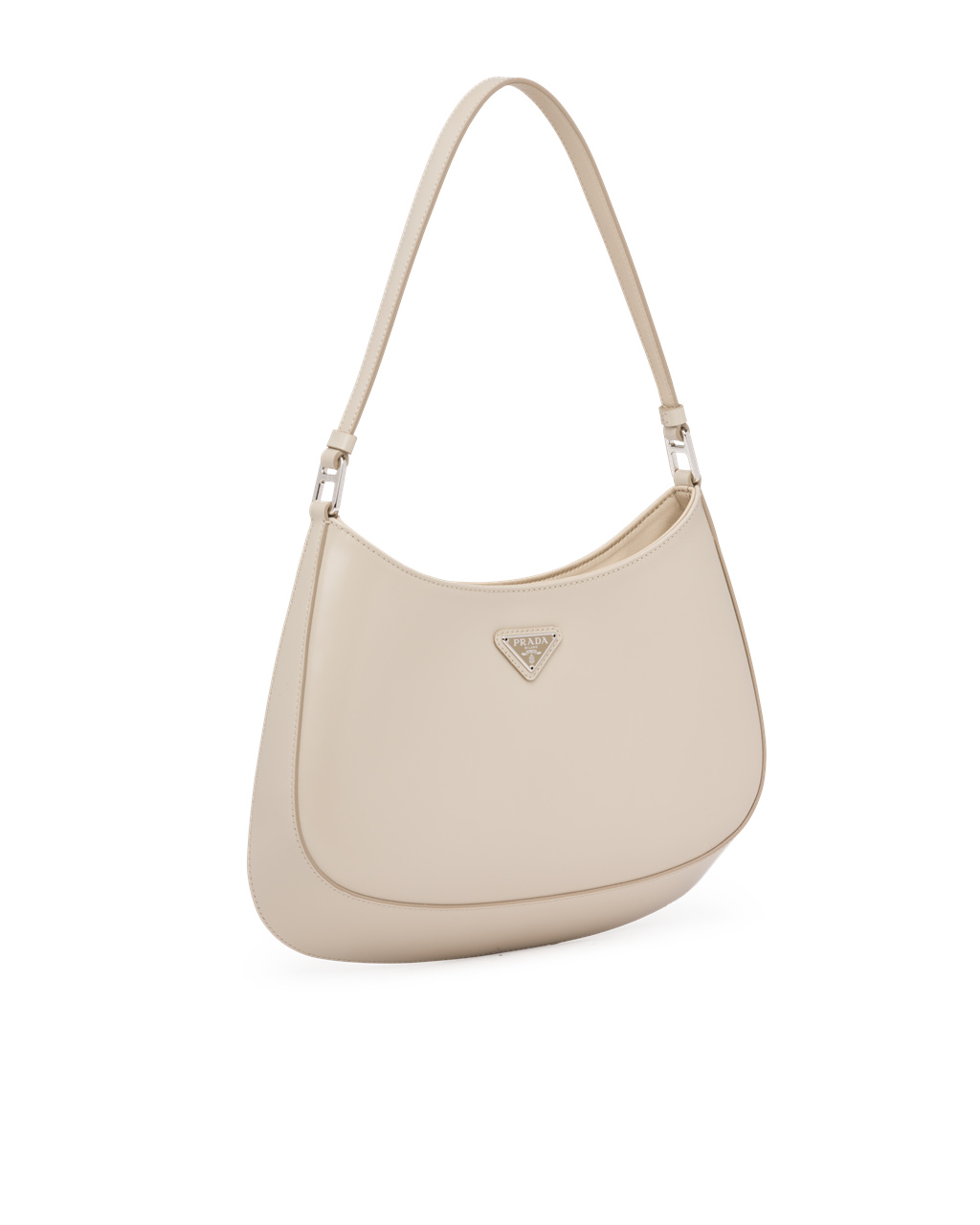 Prada Prada Cleo Brushed Lær Shoulder Bag Beige | 890-MNRWQS