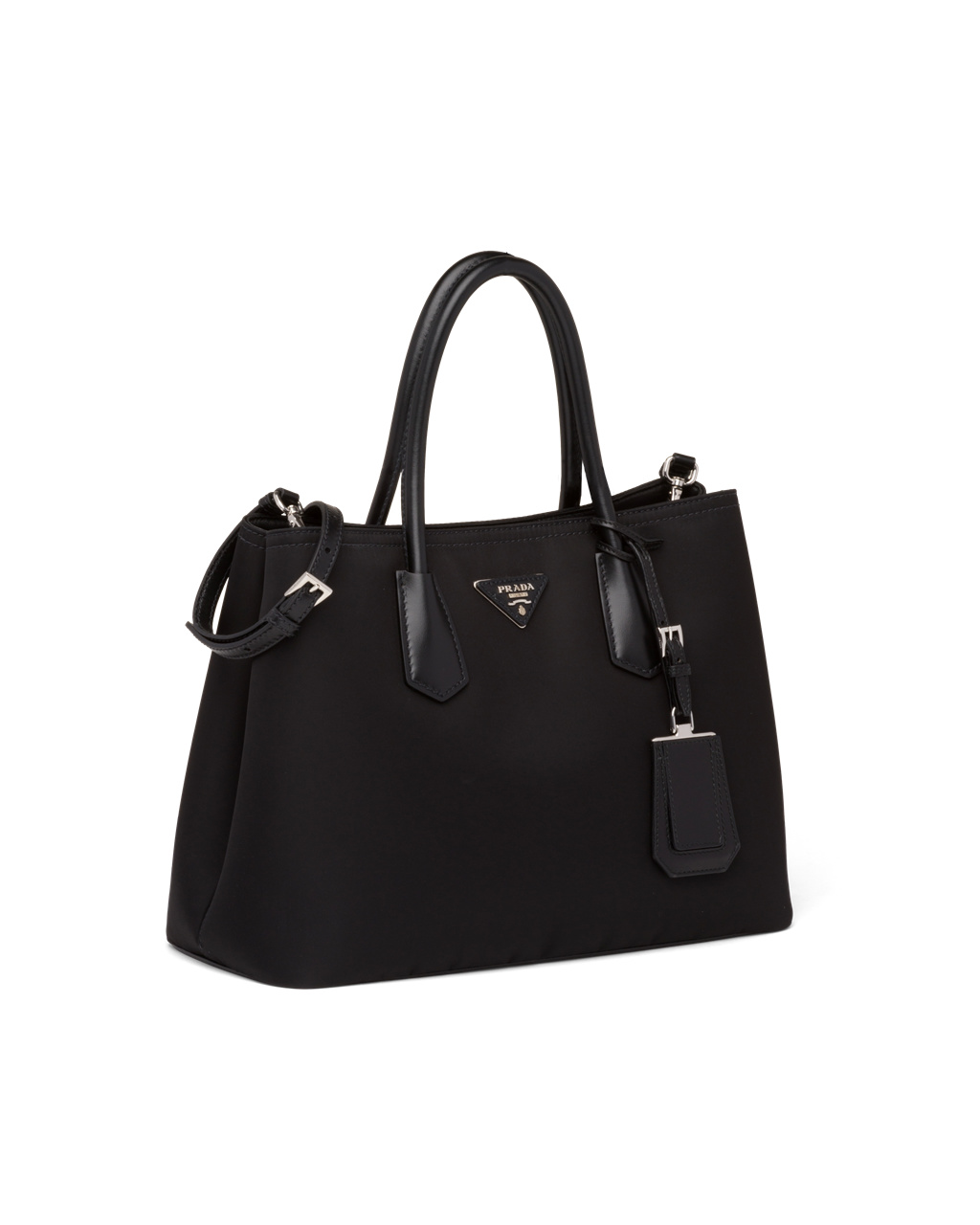 Prada Prada Double Nylon And Saffiano Lær Bag Svarte | FXSAHM138