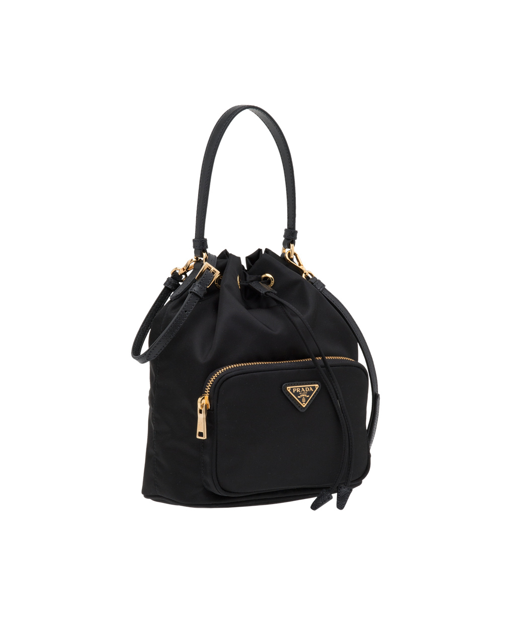 Prada Prada Duet Re-nylon Bucket Shoulder Bag Svarte | 980-LSDUQG