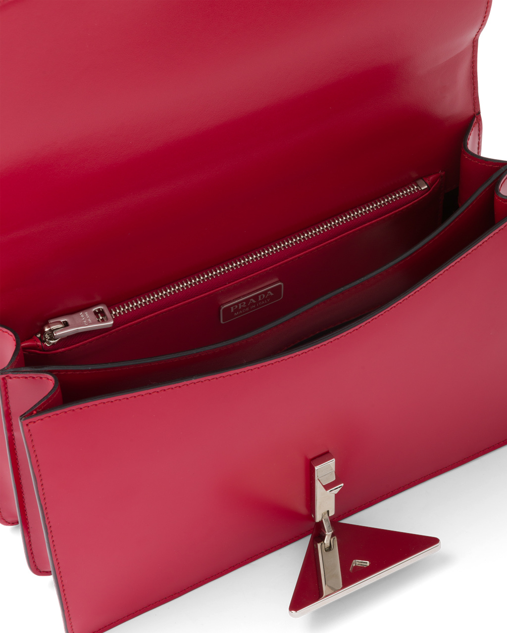 Prada Prada Emblème Brushed-leather Bag Scarlet | 120-LIJEGM