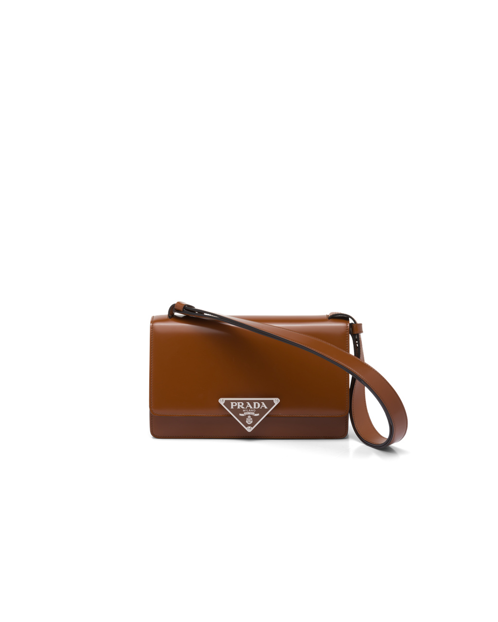 Prada Prada Emblème Brushed-leather Bag Tobacco | 384-RDMNZK