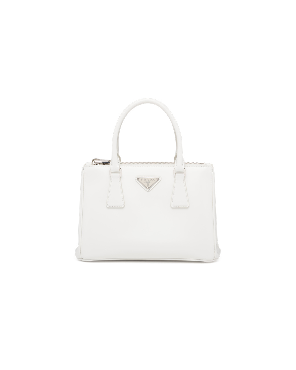 Prada Prada Galleria Brushed Lær Small Bag Hvite | GAZJOB620