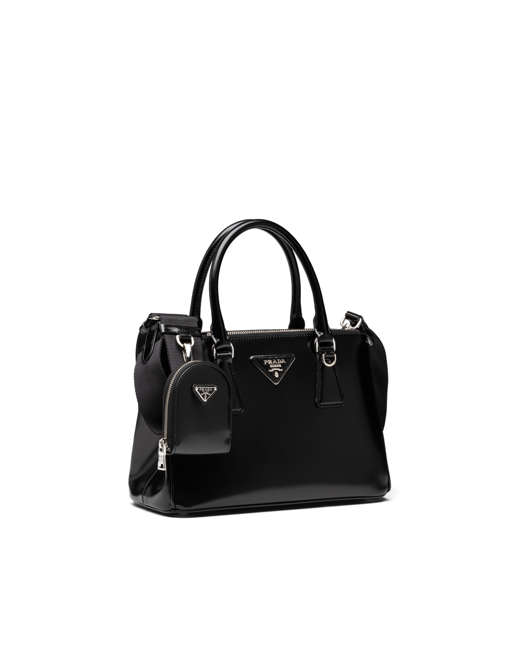 Prada Prada Galleria Brushed Lær Small Bag Svarte | NTKLSJ134