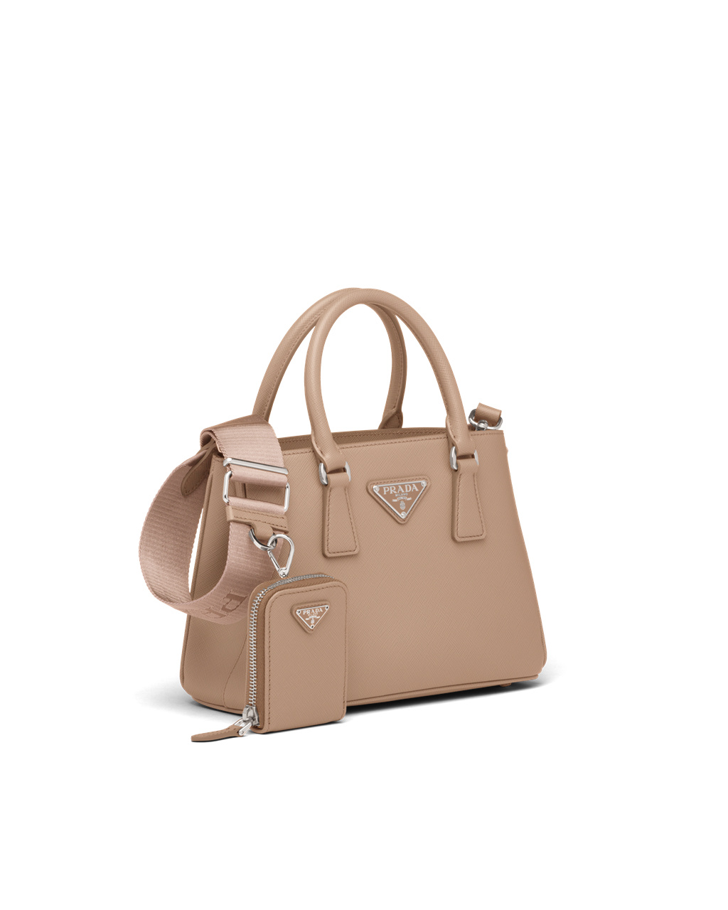 Prada Prada Galleria Saffiano Lær Mini Bag Beige | JZUHFI096