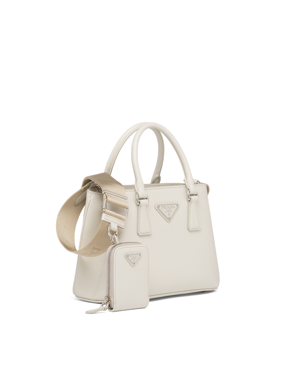 Prada Prada Galleria Saffiano Lær Mini Bag Hvite | LNHPUS780