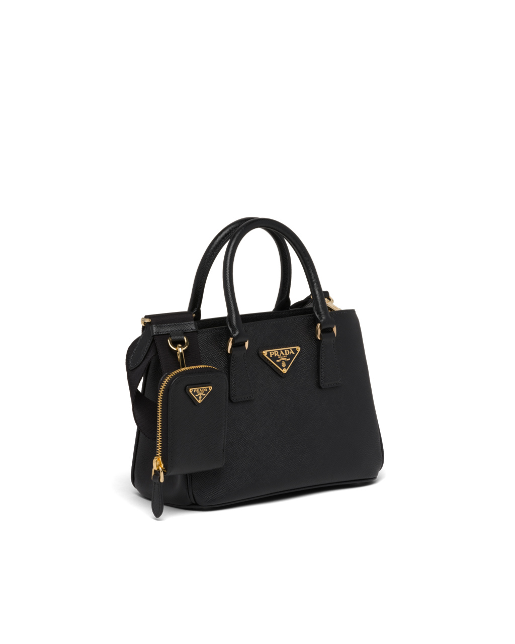 Prada Prada Galleria Saffiano Lær Mini-bag Svarte | HWRKPX503