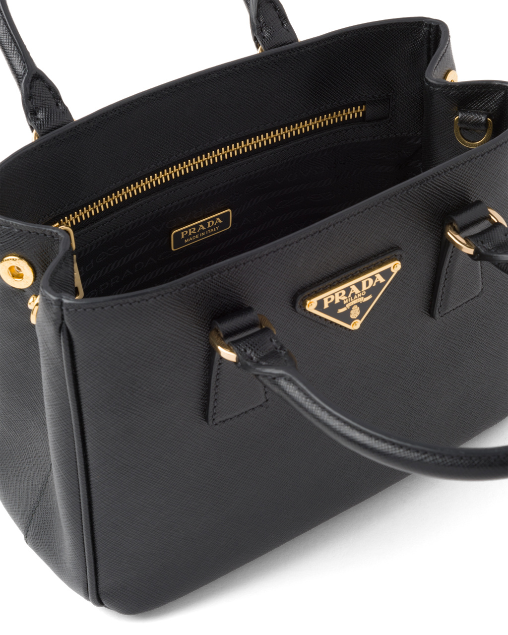 Prada Prada Galleria Saffiano Lær Mini-bag Svarte | HWRKPX503