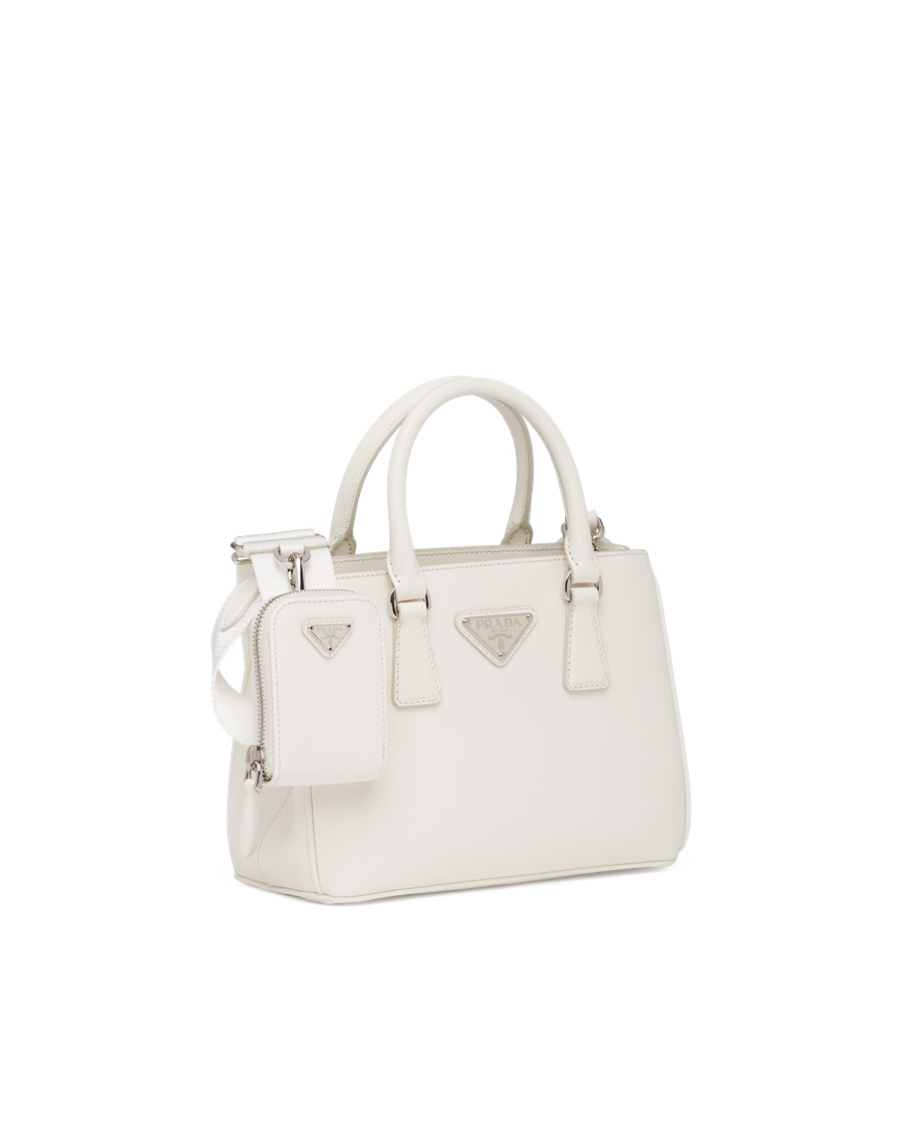 Prada Prada Galleria Saffiano Lær Mini-bag Hvite | NCAOWT520