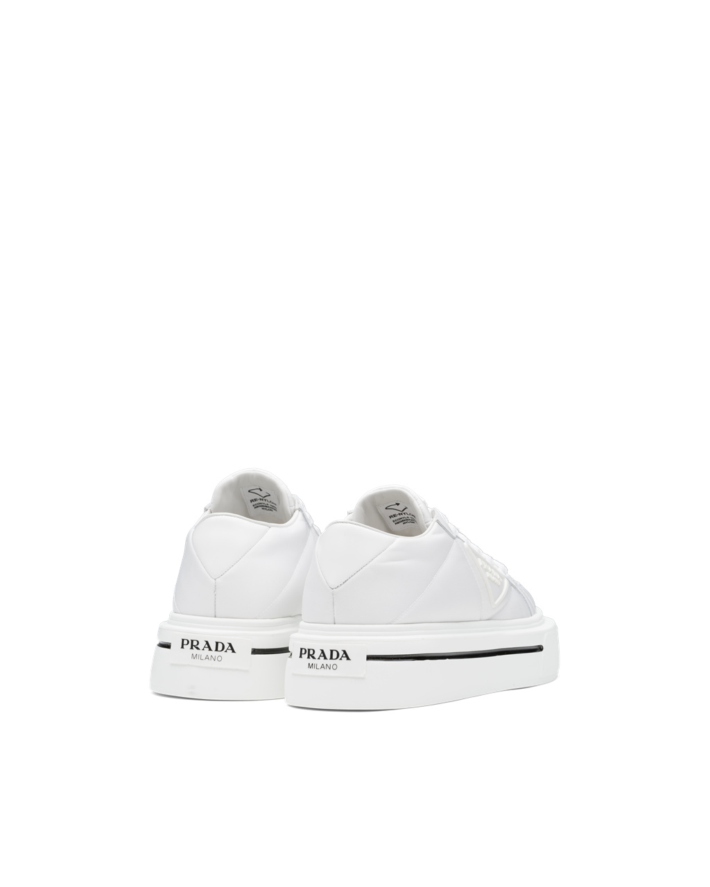 Prada Prada Macro Re-nylon And Brushed Lær Sneakers Hvite | WOPCKL567