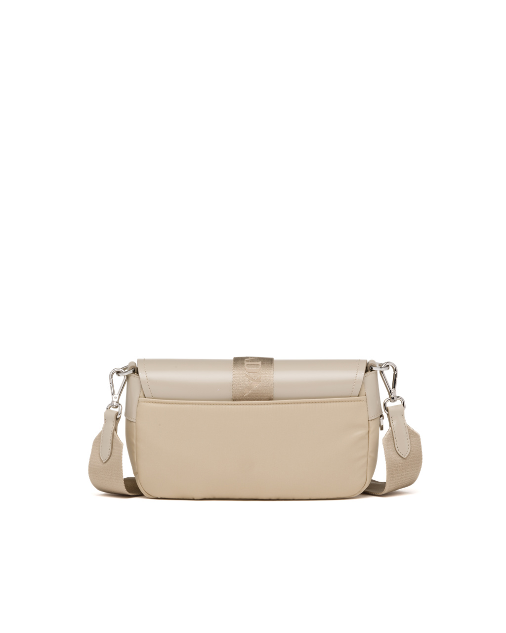 Prada Prada Pocket Nylon And Brushed Lær Bag Beige | 973-LOTXEK