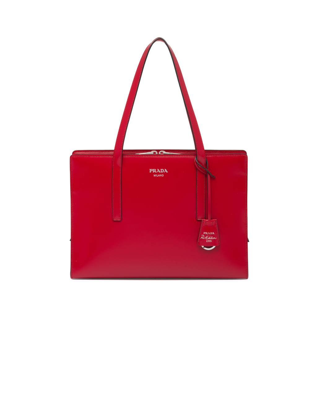 Prada Prada Re-edition 1995 Brushed-leather Medium Handbag Scarlet | XAODWE728