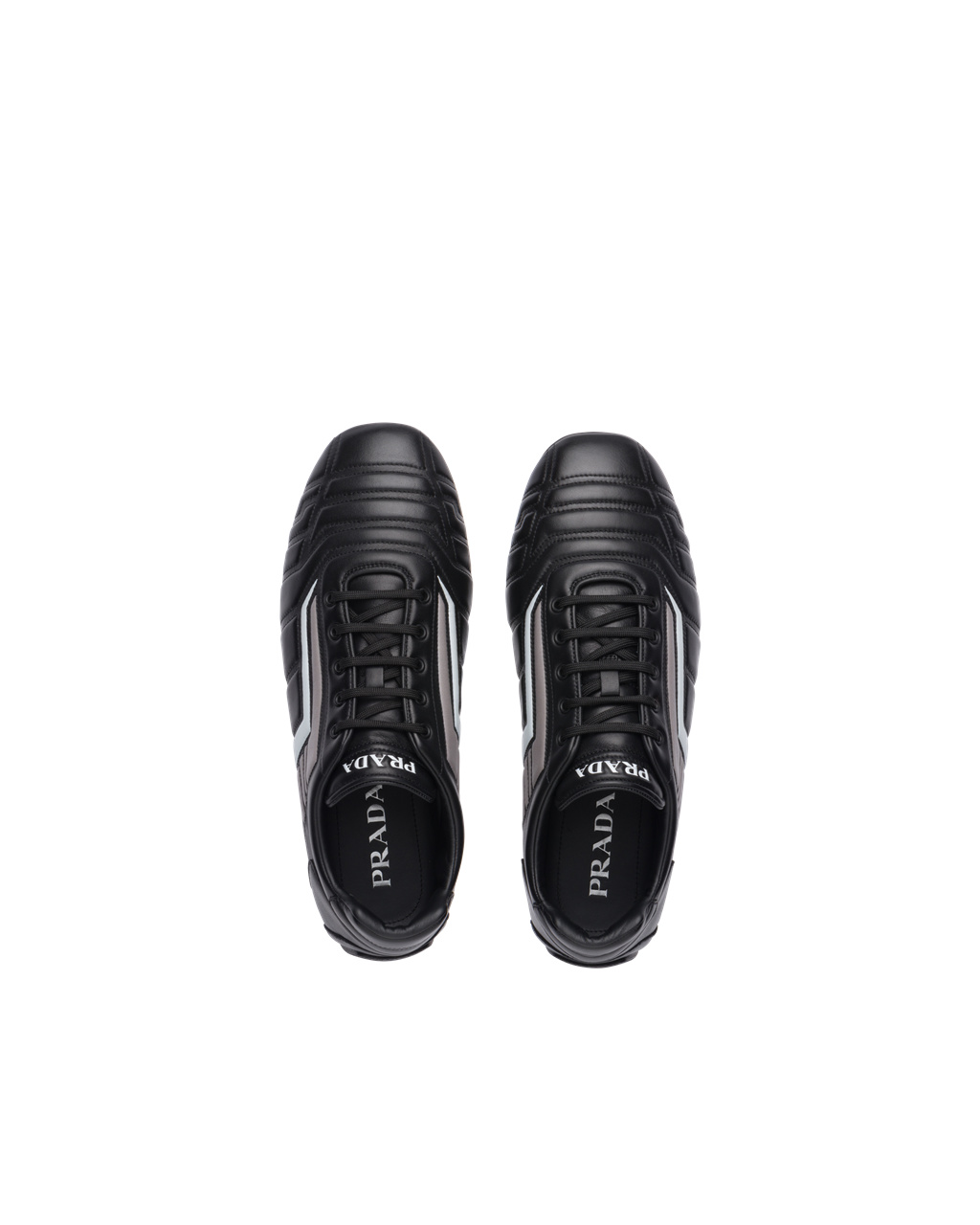 Prada Prada Rev Lær Sneakers Svarte | DYQKXP890