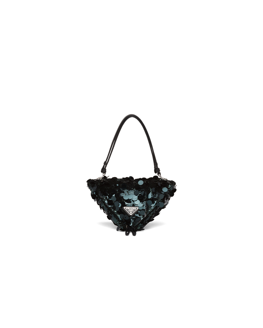 Prada Prada Triangle Sequin And Lær Handbag Grønn | WHKOSX391