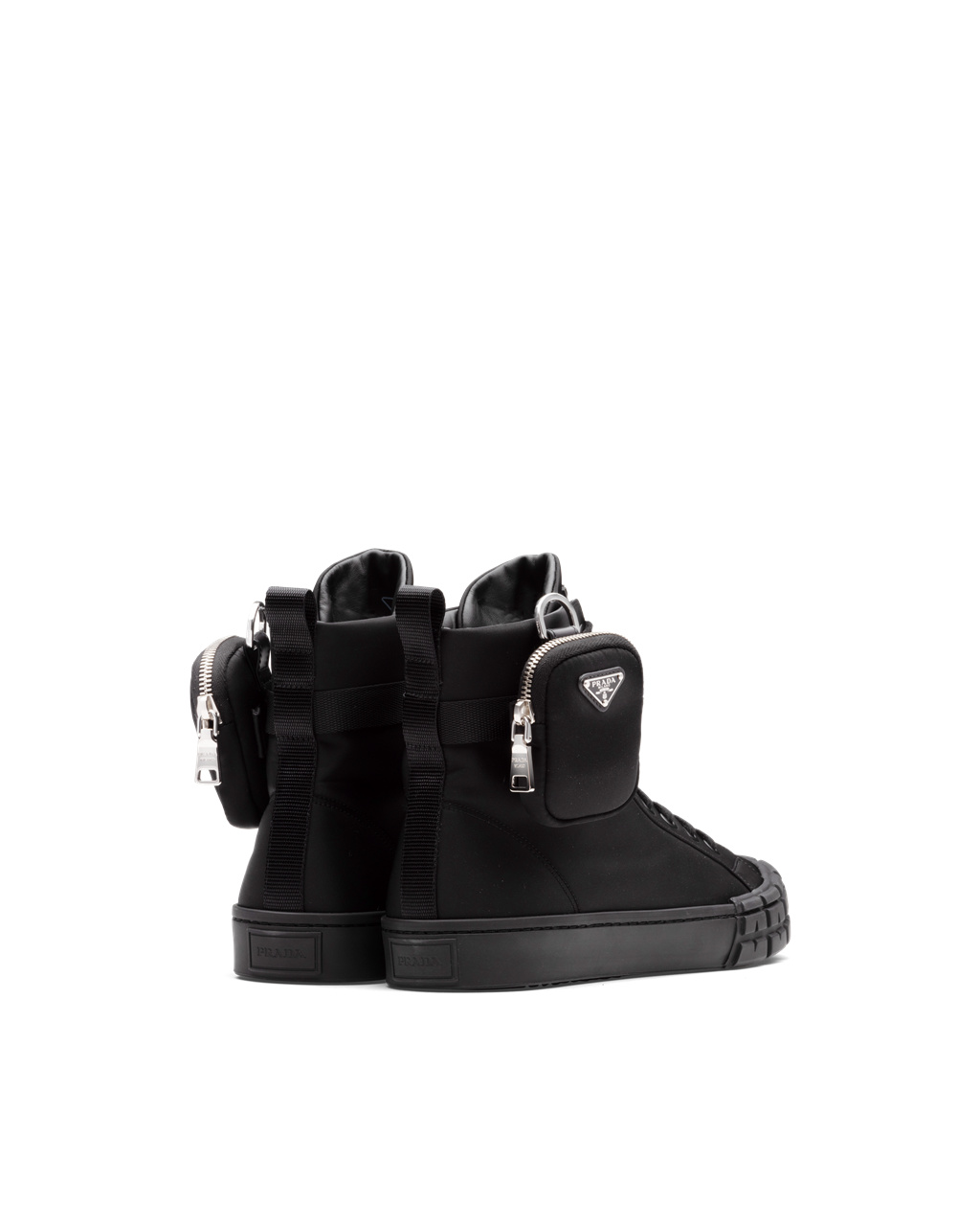 Prada Prada Wheel Cassetta High-top Sneakers Svarte | USNZXJ915