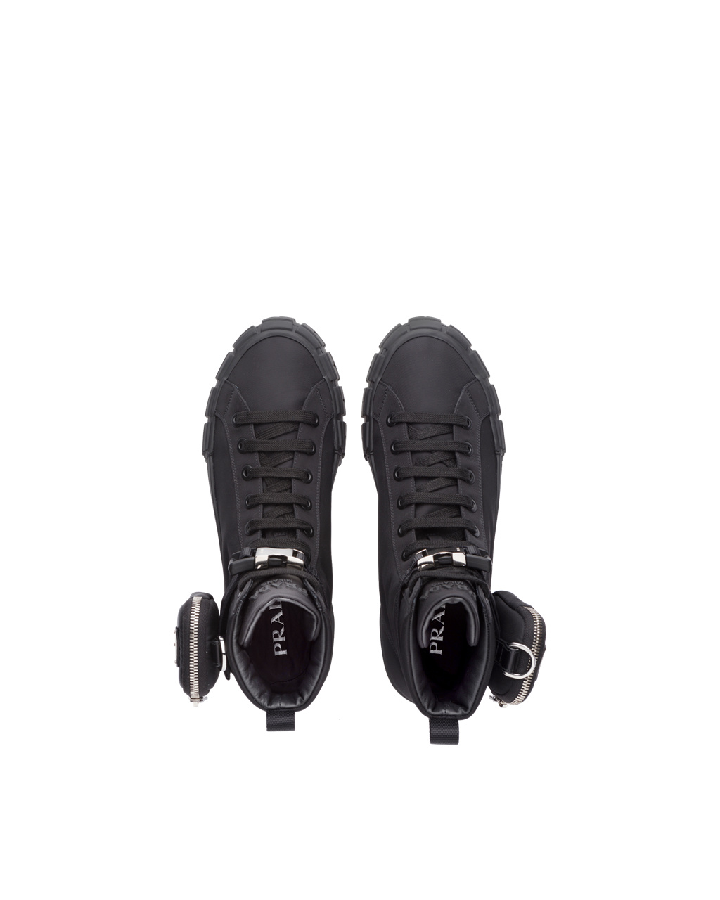 Prada Prada Wheel Cassetta High-top Sneakers Svarte | USNZXJ915