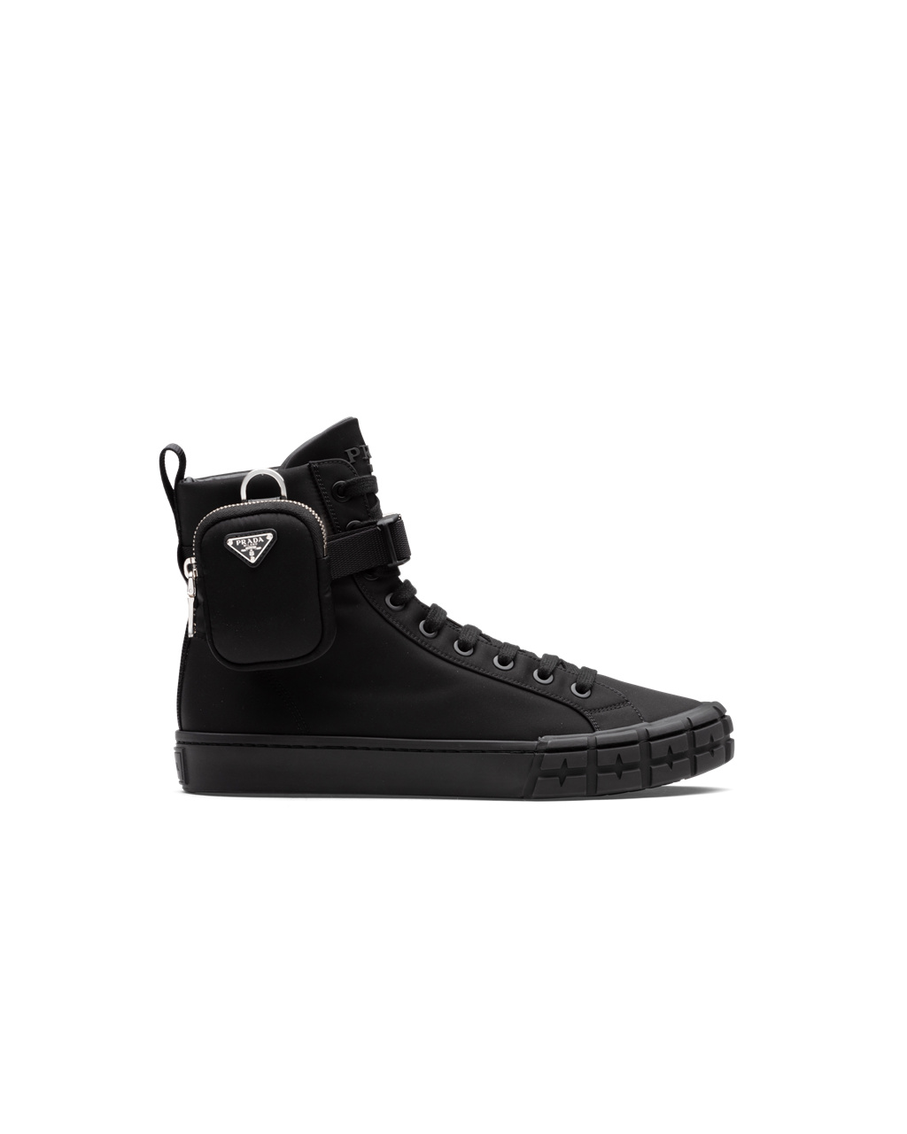 Prada Prada Wheel Cassetta High-top Sneakers Svarte | USNZXJ915