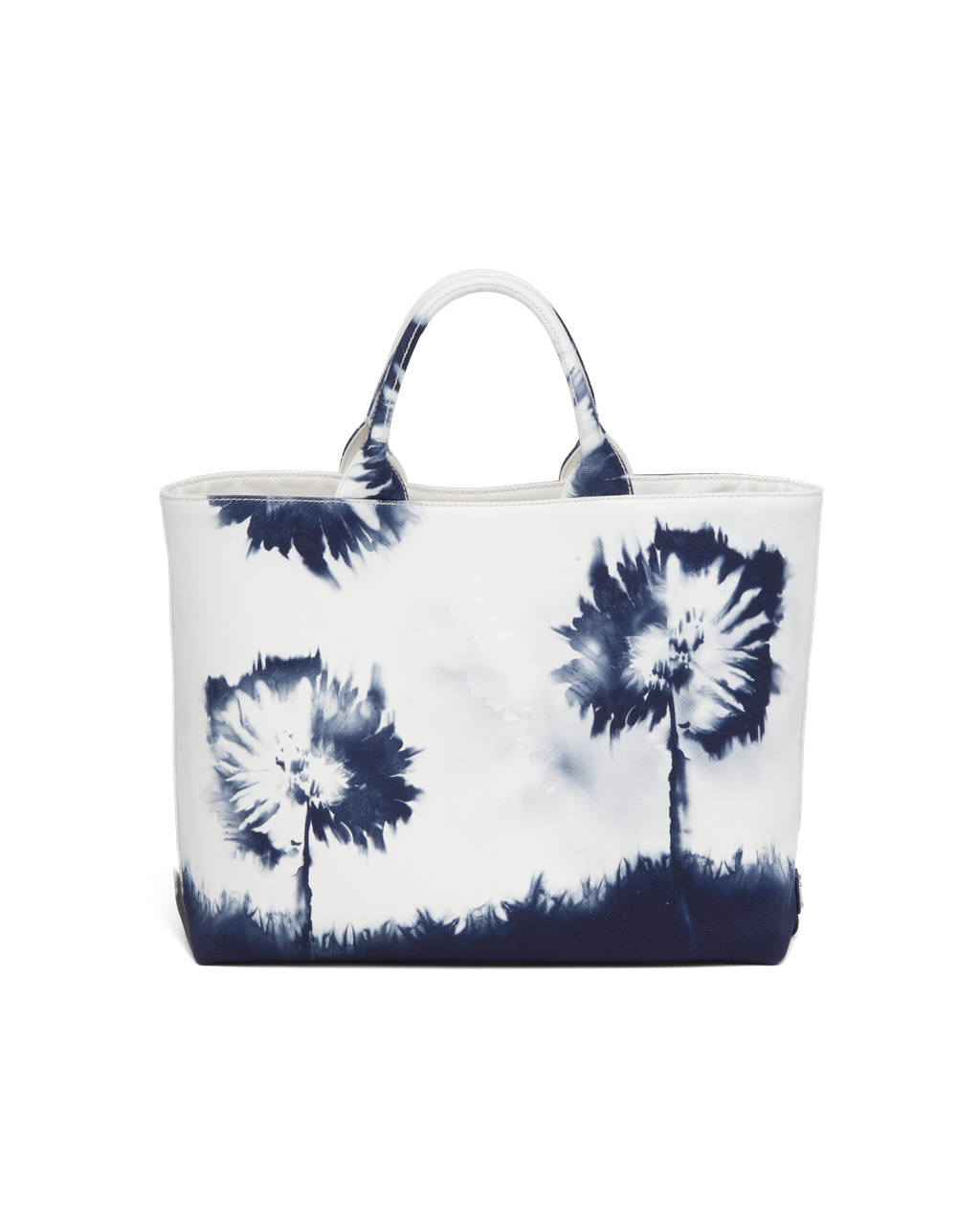 Prada Printed Drill Tote Bag Hvite Marineblå Blå | JMAPEW295