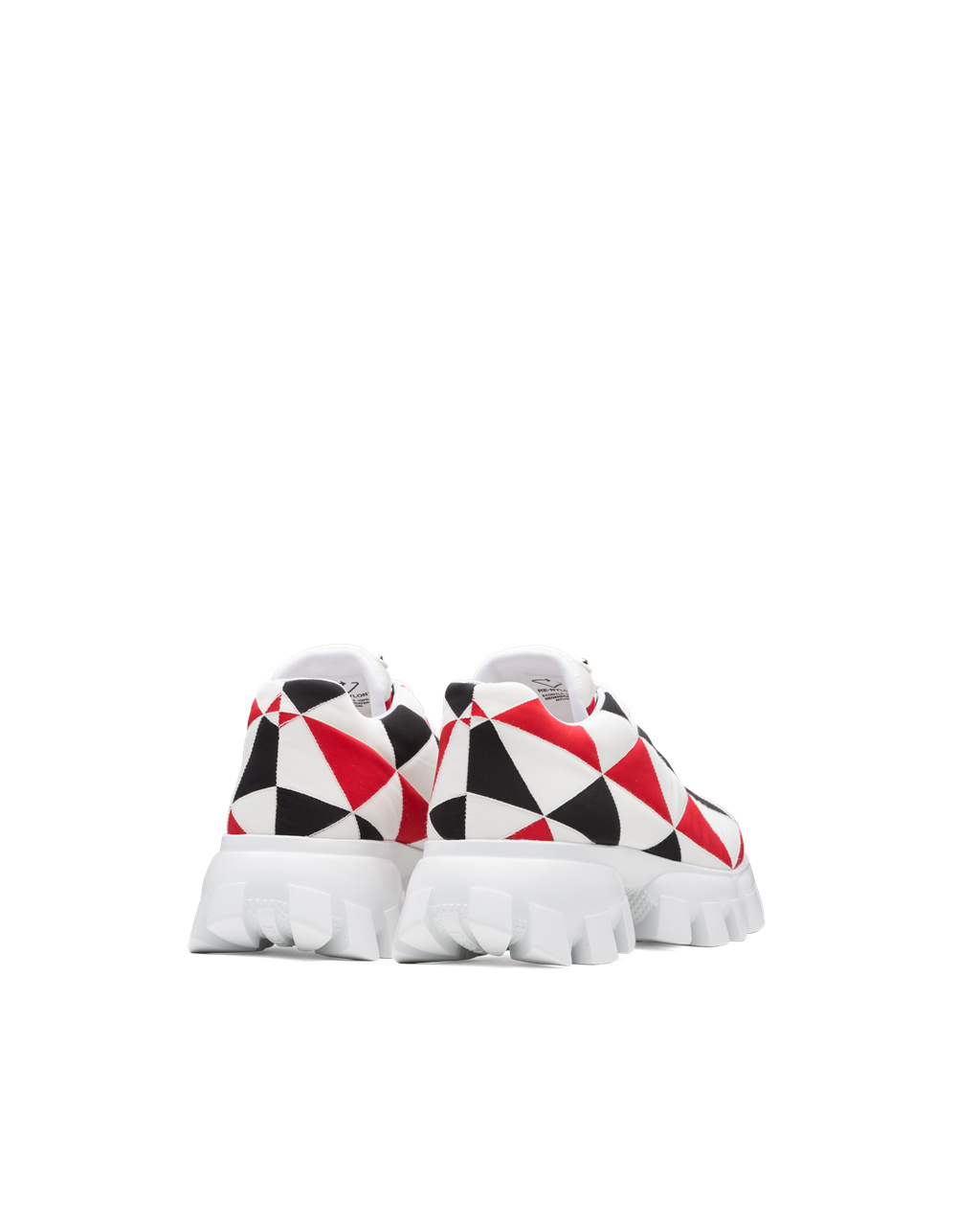 Prada Printed Nylon Sneakers Svarte Rød Hvite | HFUKXN103