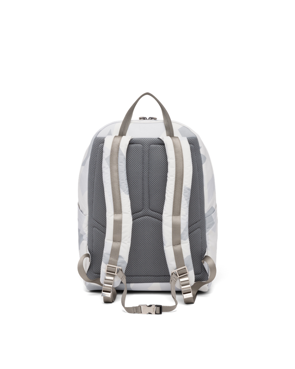 Prada Printed Technical Fabric Backpack Marble Gray | 761-EFXLIY