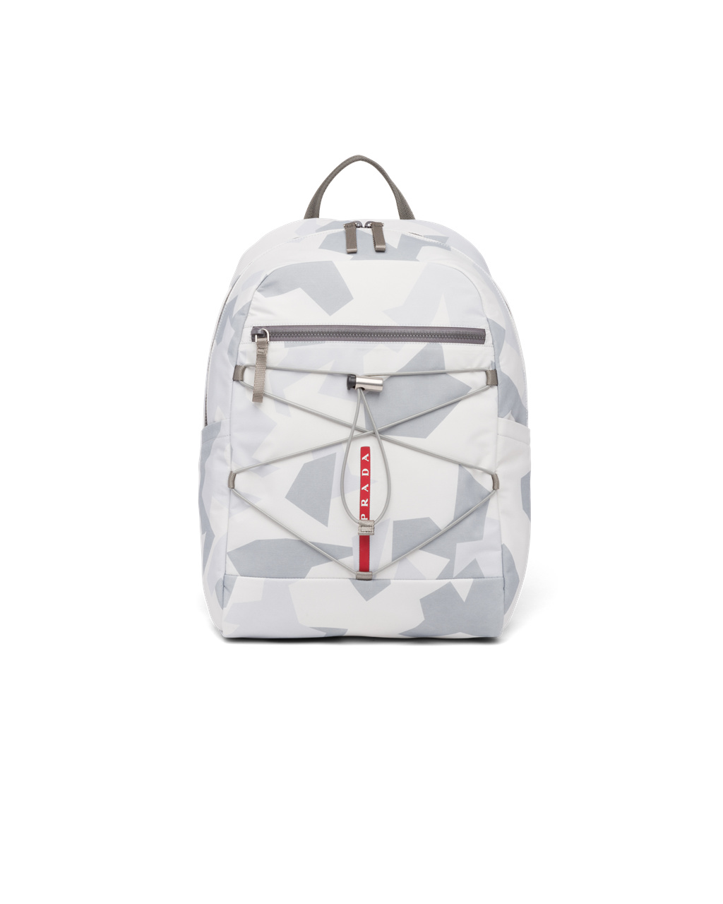 Prada Printed Technical Fabric Backpack Marble Gray | 761-EFXLIY